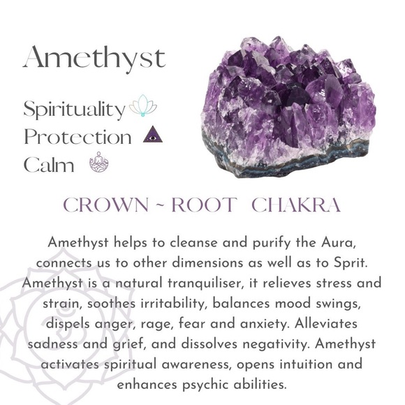 🌸 AMETHYST NECKLACE TRIPLE STONE PENDANT TURQUOISE MOONSTONE CELTIC GODDESS GEM - Picture 3 of 12